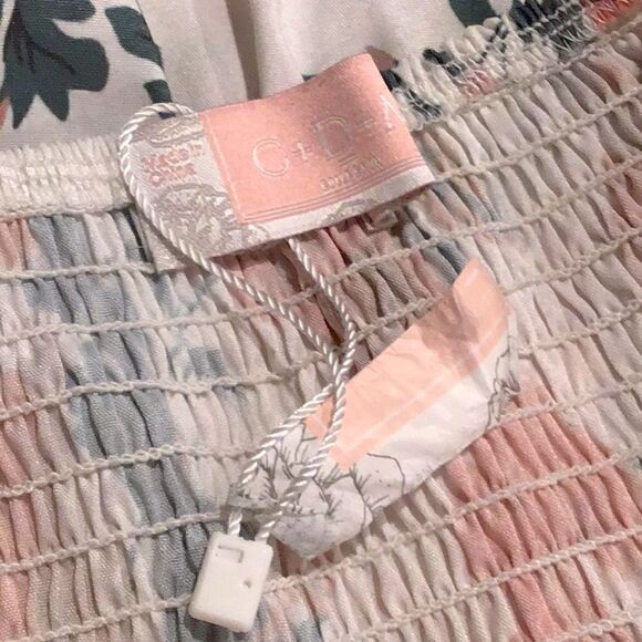 C+D+M Orange Floral Print Tiered Ruffle Halter Dress - Picture 13 of 13